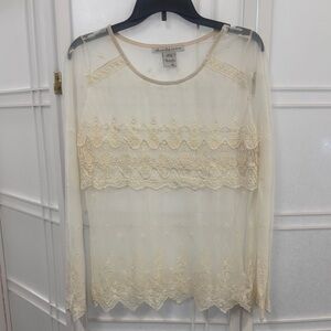 American Rag Cream Sheer Top
